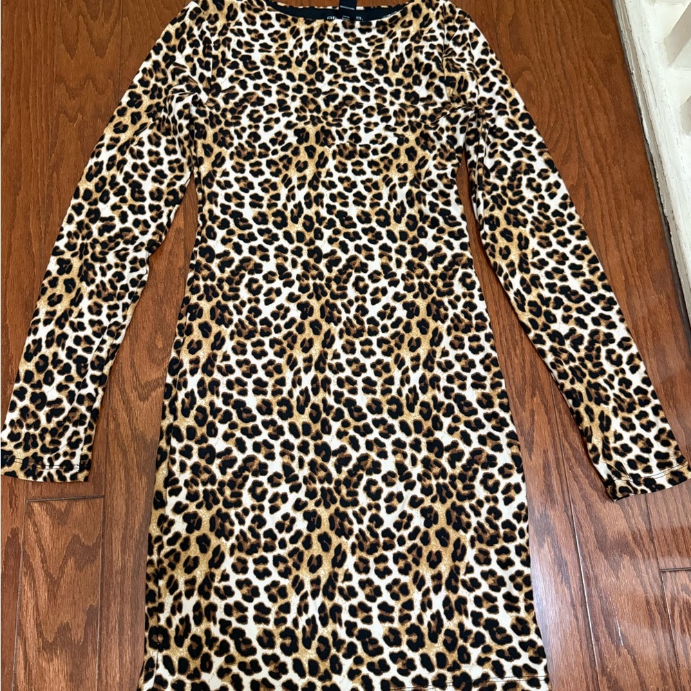 Y2K‎ Arden B Leopard Print Long Sleeve Dress small